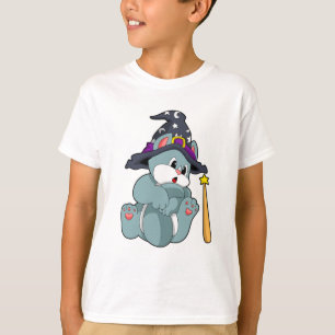 Cat as Wizard mit Zauberstab & Hut T-Shirt