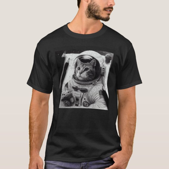 Cat Astronaut Cheese T-Shirt (Vorderseite)