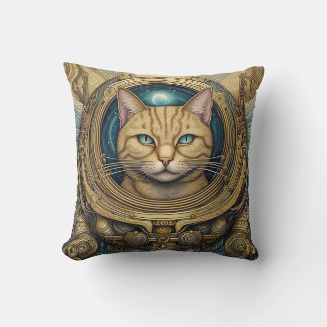 Cat Astronaut cyberpunk art Kissen (Vorderseite)