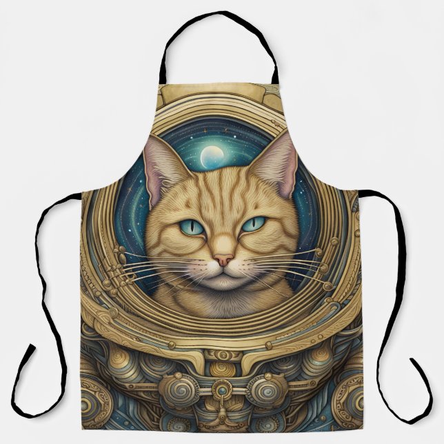 Cat Astronaut cyberpunk art Schürze (Vorderseite)