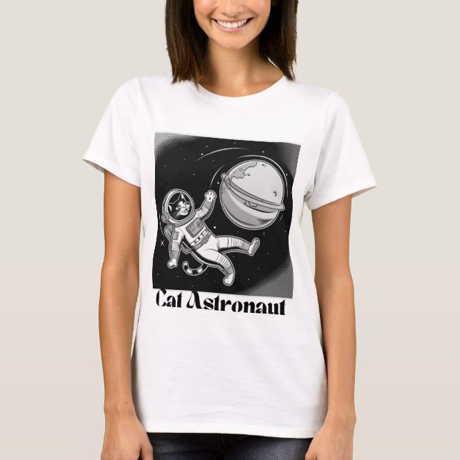 Cat Astronaut T-Shirt (Vorderseite)