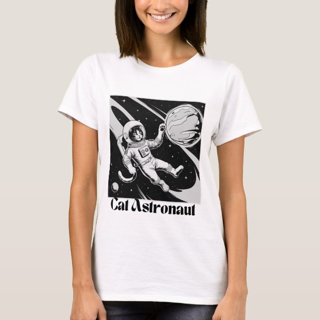 Cat Astronaut T-Shirt (Vorderseite)