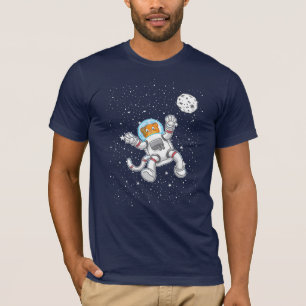 Cat Astronautin im Weltraum Anzug Funny Astronomie T-Shirt