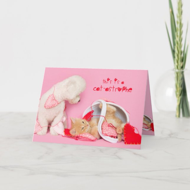 Cat-astrophe Valentine chien et carte chat (Devant)