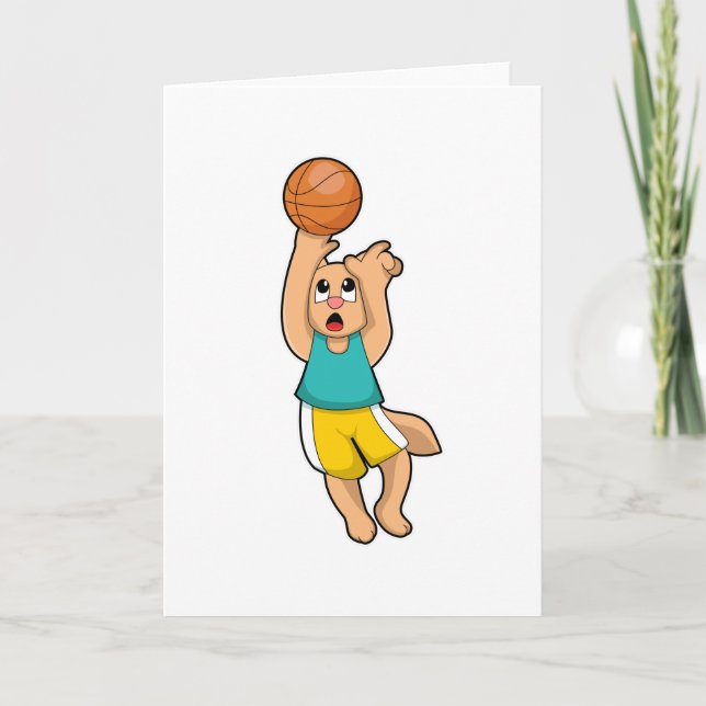 Cat at Basketball Sports Karte (Vorderseite)