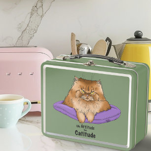 Cat Attitude Funny Metall Brotdose