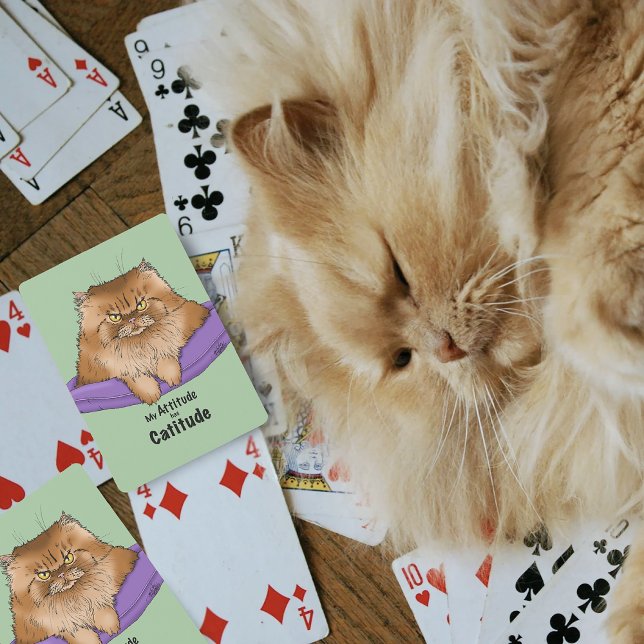 Cat Attitude Funny Spielkarten (Von Creator hochgeladen)