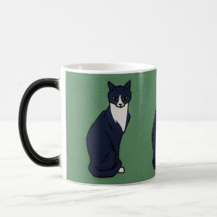 Cat auf Grün von Julie de Graag sitzen Verwandlungstasse