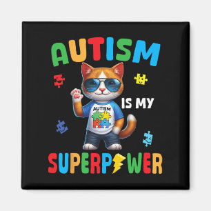 Cat Autismus ist meine Superpower Accept Support-L Magnet