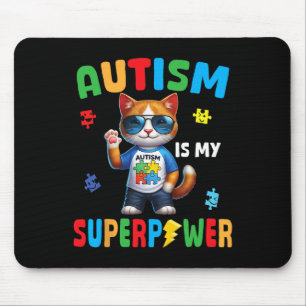 Cat Autismus ist meine Superpower Accept Support-L Mousepad