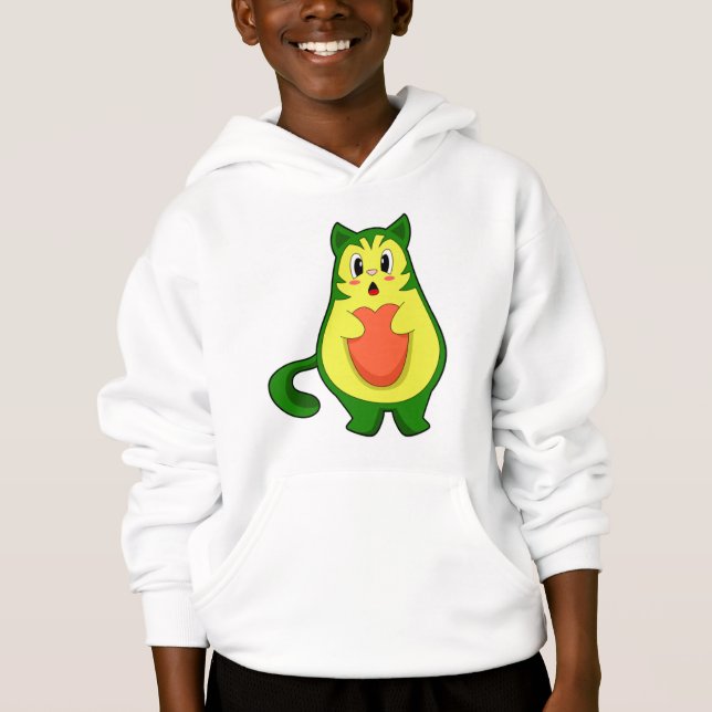 Cat Avocado Hoodie (Vorderseite)