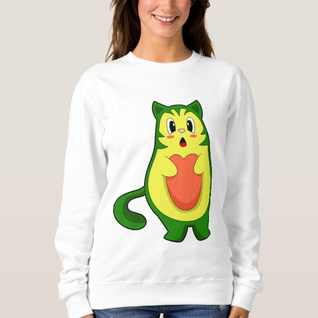 Cat Avocado Sweatshirt (Vorderseite)