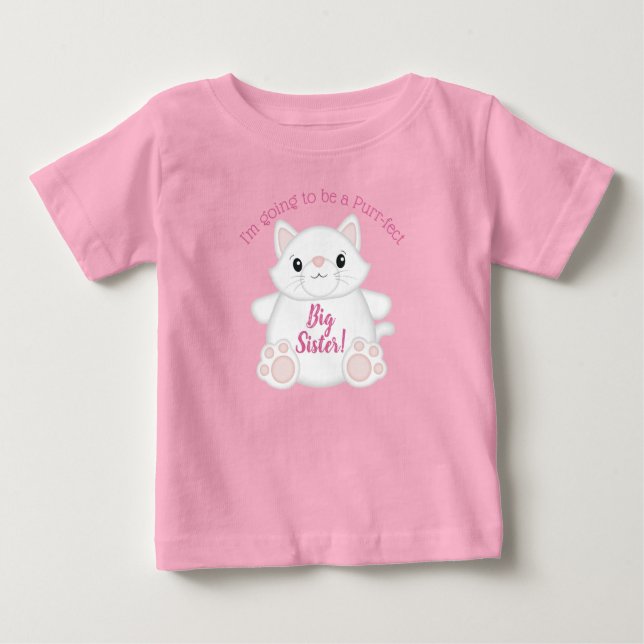 Cat Baby Dusche Kitty Pink Baby T-shirt (Vorderseite)