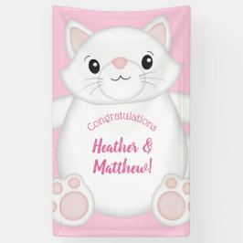 Cat Baby Dusche Kitty Pink Banner