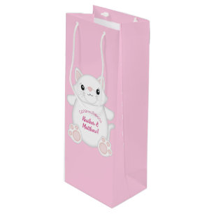 Cat Baby Dusche Kitty Pink Geschenktüte Für Weinflaschen