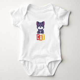 Cat Baby Jersey Bodysuit Strampler