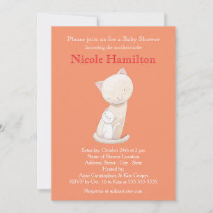 Cat Baby Shower Einladung Mama Baby Katze Einladun