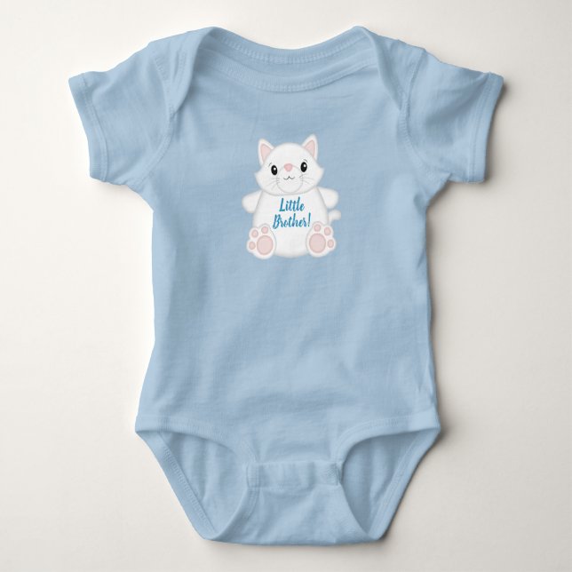 Cat Baby Shower Kitty Blue Strampler (Vorderseite)