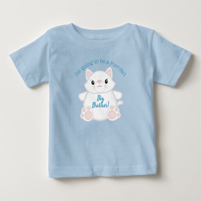 Cat Baby Shower Kitty Blue T-shirt (Vorderseite)