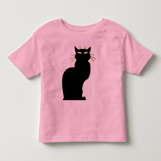 Cat Baby's Shirt Black Cat Art Kinderkind Shirt (Vorderseite)