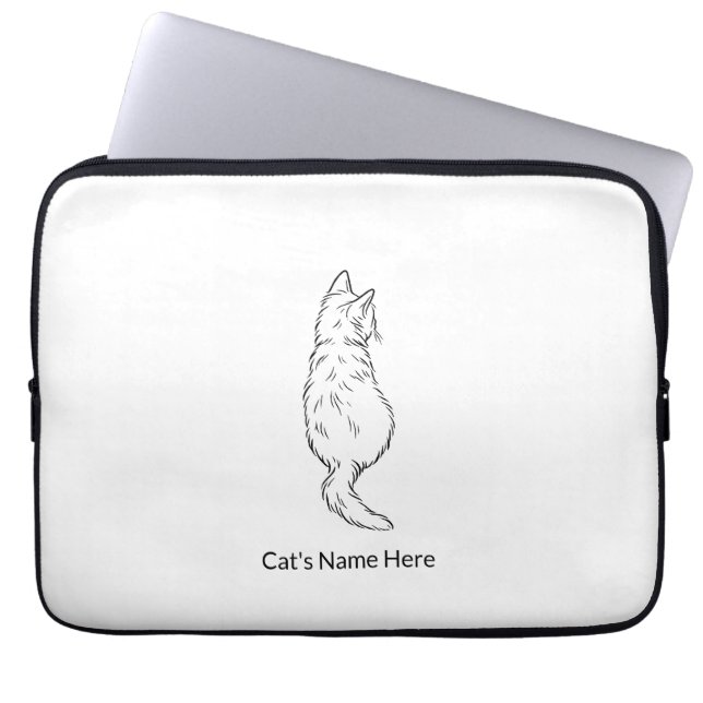 Cat Back View 13” Laptop Sleeve Personalized (Vorderseite)