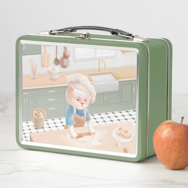 Cat Baker Baby - Cosy Morning Kneading Metall Brotdose (Beispiel)