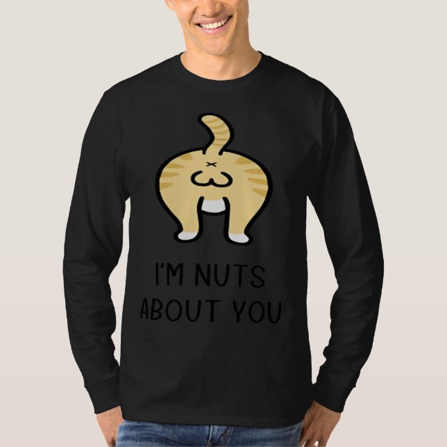 Cat Ball I m Nut About You Happy Valentine Anniver T-Shirt (Vorderseite)