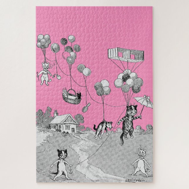 Cat Balloon Trip, Louis Wain (Vertikal)