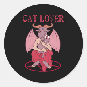 Cat Baphomet Satanic Goat Witchcraft Lucifer Runder Aufkleber