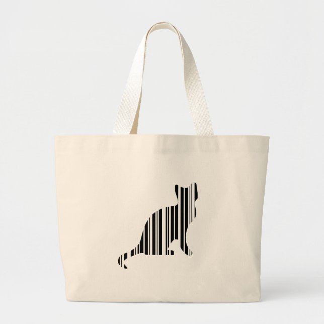 CAT BAR CODE Kitty Strichcode Muster Jumbo Stoffbeutel (Vorne)