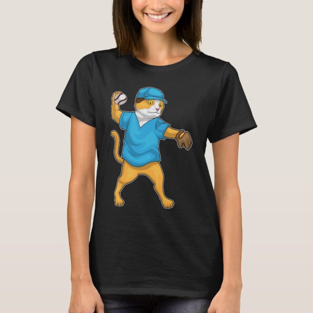 Cat Baseball T-Shirt (Vorderseite)