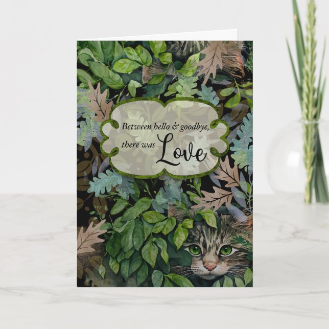 Cat-Beileid-Blätter und Katzen-Collage Karte (Vorderseite)