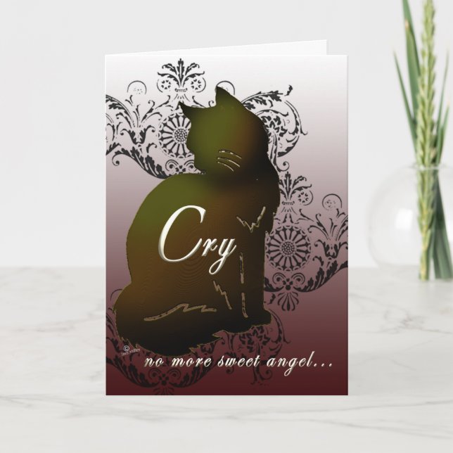 Cat-Beileid-Kartenverlust Cat Cat Cat Cry nicht me Dankeskarte (Vorderseite)