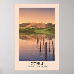Cat Bells Affiche de voyage dans le Lake District