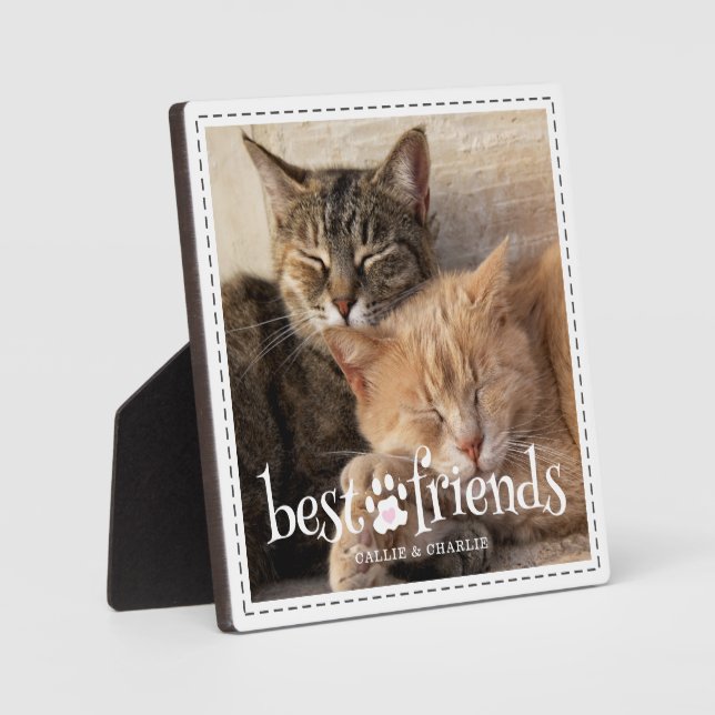 Cat Best Friends Pawprint 1 Foto Benutzerdefiniert Fotoplatte (Vorderseite)