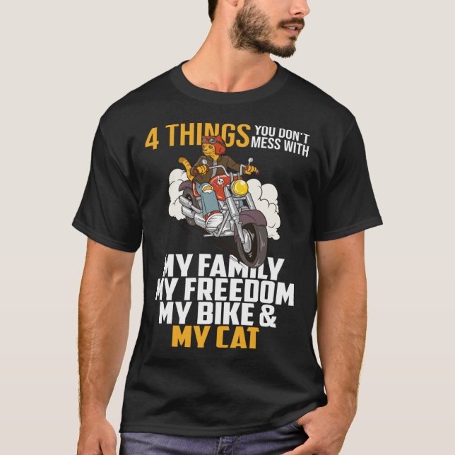 Cat Biking Biker Cruiser Motorbike Motorcycles Kit T-Shirt (Vorderseite)