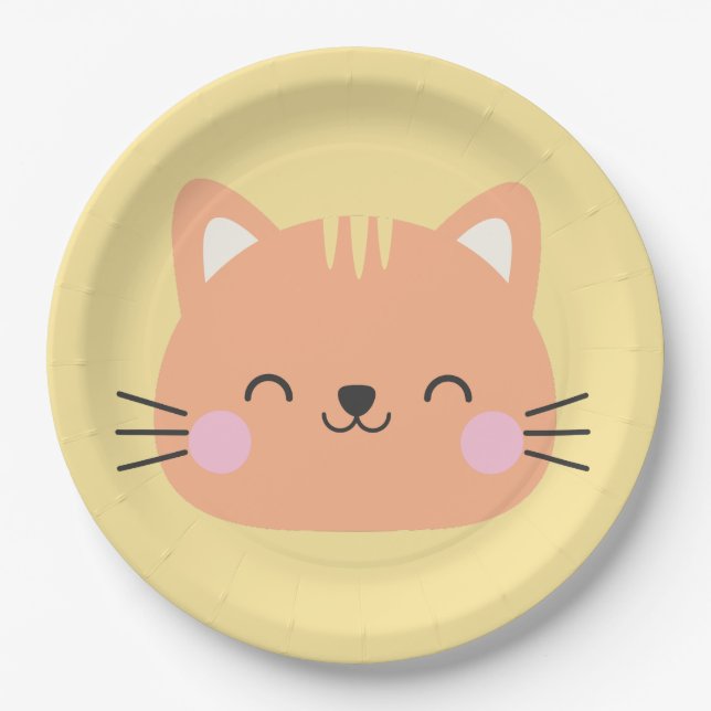 Cat Birthday Kids Room Wall Art Paper Teller (Vorderseite)
