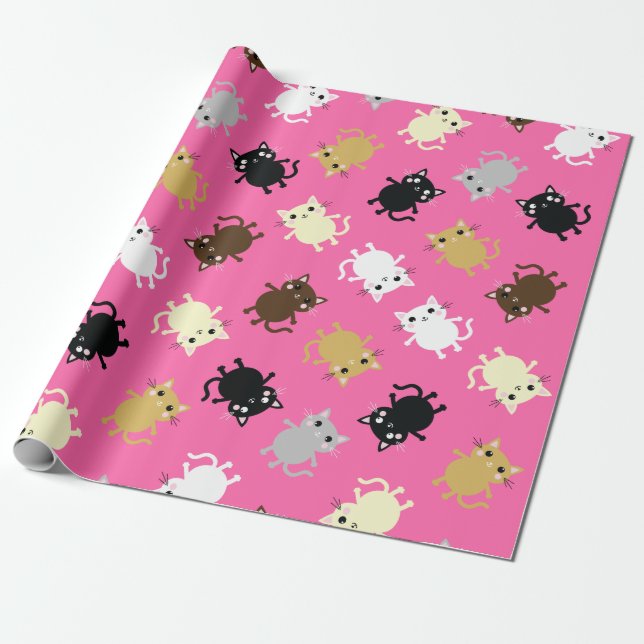 Cat Birthday Party Geschenkpapier (Ungerollt)