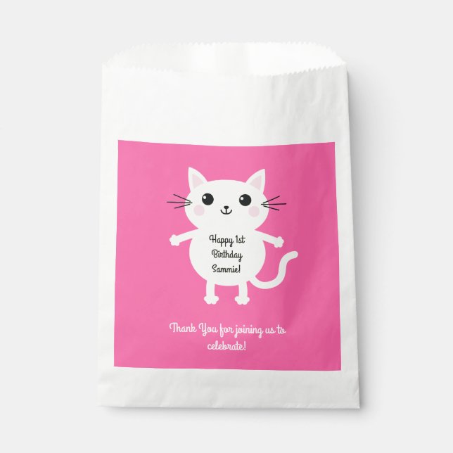 Cat Birthday Party Geschenktütchen (Vorderseite)
