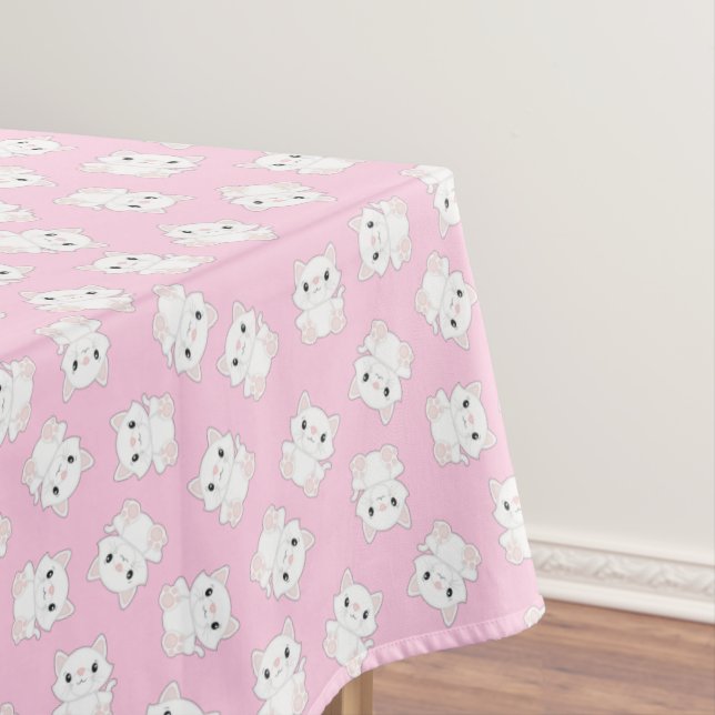 Cat Birthday Party Kitty Pink Tischdecke (Beispiel)