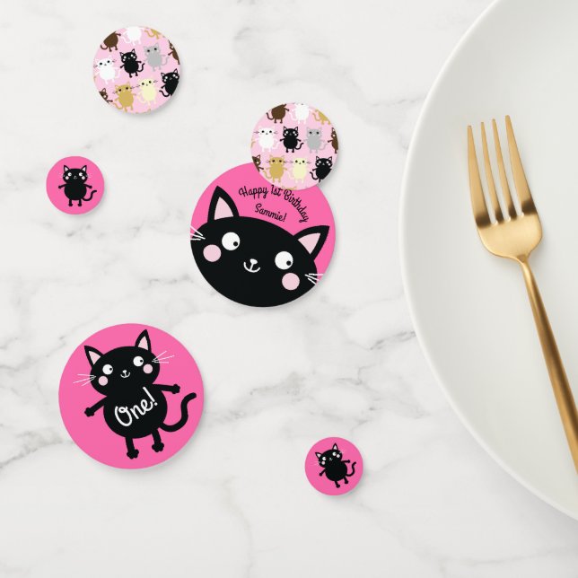 Cat Birthday Party Konfetti (Gruppe)