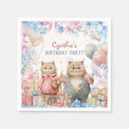 Cat Birthday Party Napkin Serviette