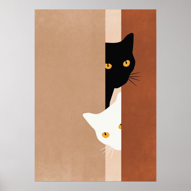  cat black and white poster (Vorne)