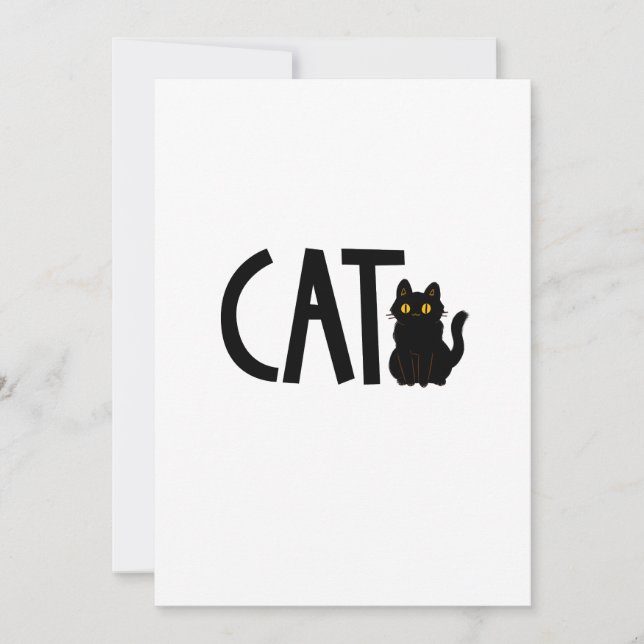 Cat Black Cat Einladung (Vorderseite)