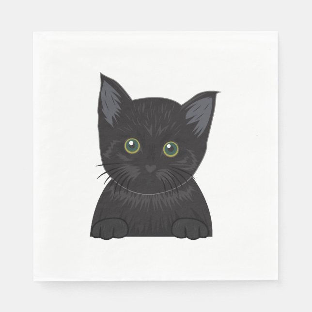 Cat Black Serviette (Vorderseite)