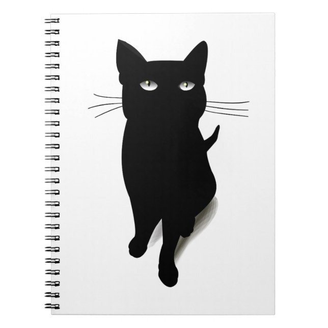 Cat Blackcat Black Cat Vector Feline Pet Notizblock (Vorderseite)