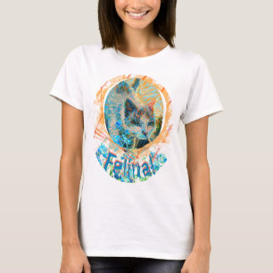 Cat Blue Eyes Oubliez-moi pas Feline Art T-Shirt