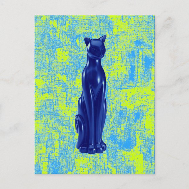 Cat Blue ~ Postcard Postkarte (Vorderseite)