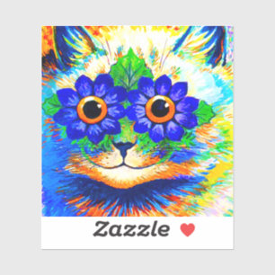 Cat Blume Eyes Aufkleber