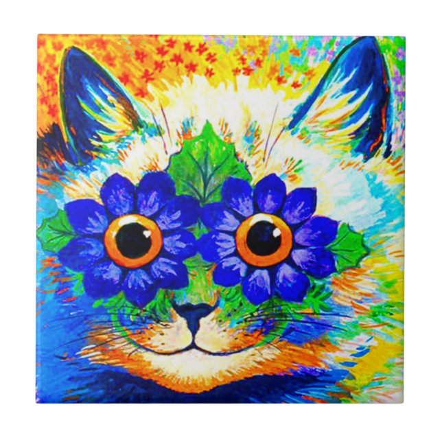 Cat Blume Eyes Fliese (Vorderseite)